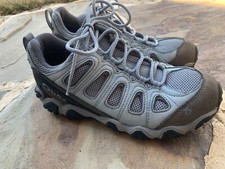 OBOZ SAWTOOTH II LOW GRAY LEATHER WATERPROOF HIKING SHOES BOOTS US WOMENS SZ 9