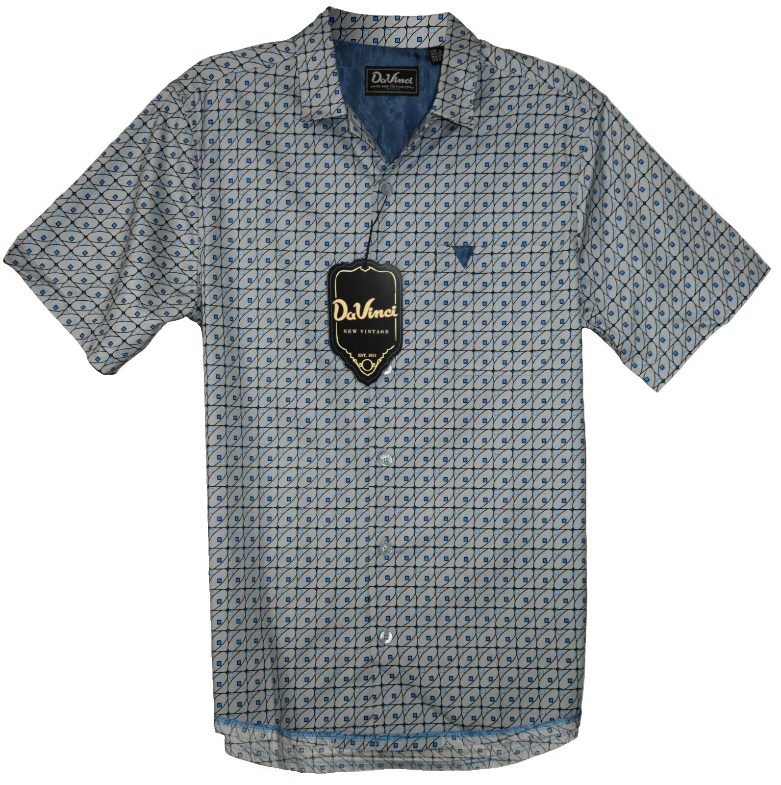 DaVinci Short Sleeve Regular Fit Casual Button-Down Shirts for Men