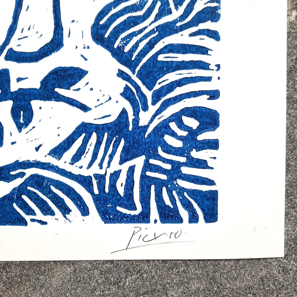 Pablo Picasso Original linocut hand signed printed from an original block — 第 4/4 张图片