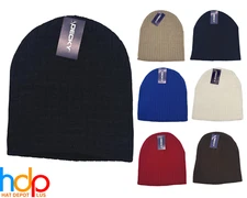 Decky Short Knit Cable Beanie Acrylic Winter Hat Snowboard Ski Cap Up To 7 3/8