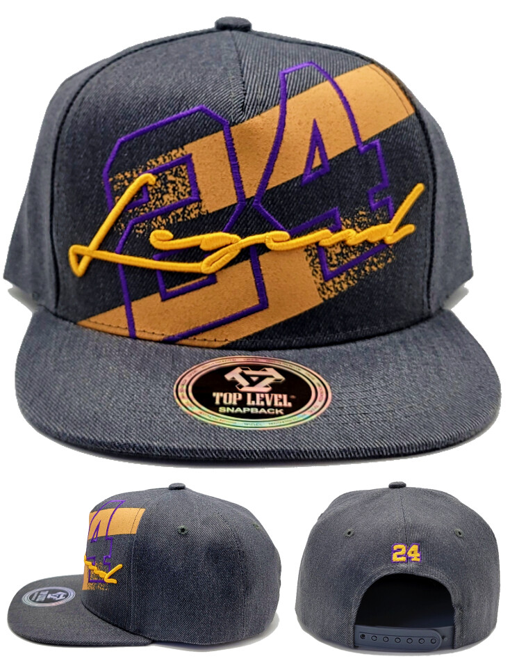 Los Angeles Top Legend New Kobe 24 Lakers Mamba Gray Gold Era Snapback Hat  Cap