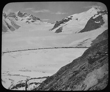 THE JUNGFRAU AND MONCH SWITZERLAND C1890 OLD Magic Lantern Slide PHOTOGRAPH