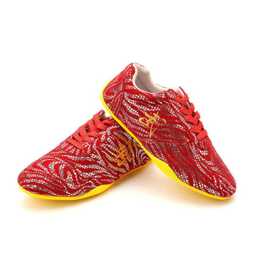 Leather Martial Arts Tai Chi Shoes Trainers Kung Fu Wingchun Sneakers 武 Pattern - Picture 13 of 18