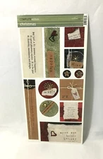 1 SHEET COMPLETE STICKERS / SCRAPBOOK STICKERS / CHRISTMAS / 13" X 6"