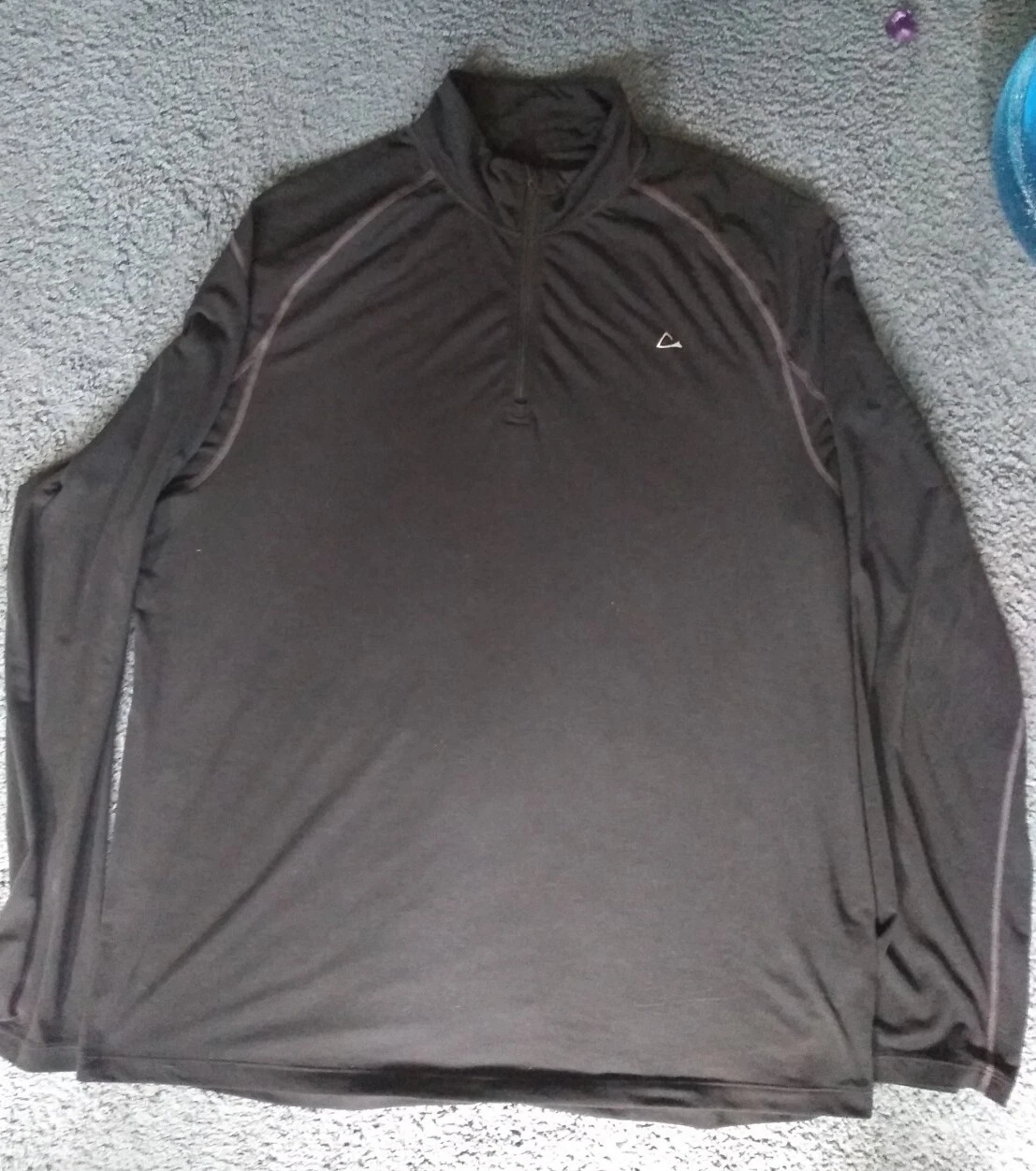 Paradox Merino Blend Mens 1/4 Zip Pullover Size XL Base Layer Black Long Sleeve