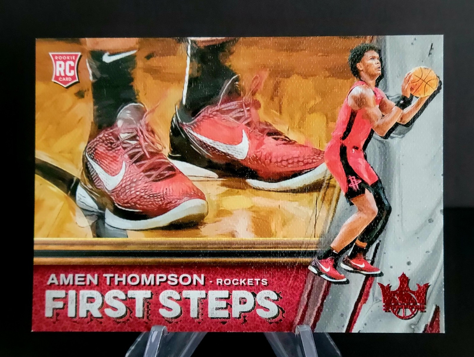 2023-24 Panini Court Kings Amen Thompson First Steps SP Ruby RC #/149 🚀 Rockets