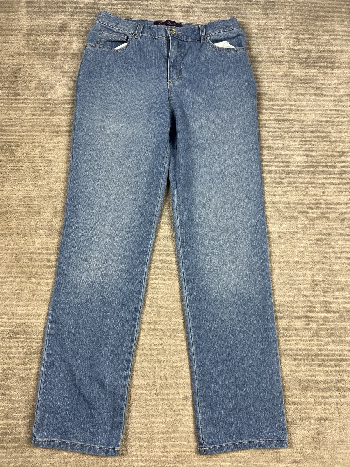 Womens 8 Blue Amanda Medium Wash Straight Denim Missy