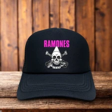 The Ramones Mens Trucker Hat Black 1 2 3 4 Y2K 80s Punk Rock Baseball Cap