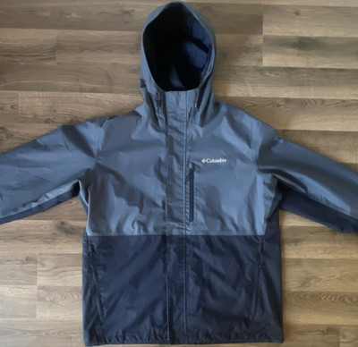 Columbia Omni-Tech Men's Hooded Jacket Gray Navy Size L