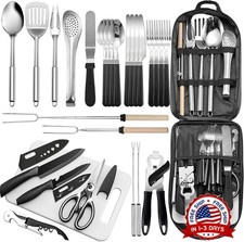 Juego de utensilios de cocina portátil para camping: 27 piezas para picnics NEW
