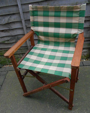 Directors Chair Folding Solid Wood Outdoor Garden Barbecue Green Please Read