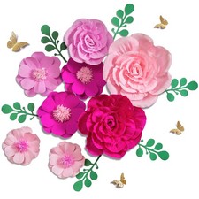 Giant Paper Flowers Decoration for Wall 3D Artificial Flowers Wedding Backdro...