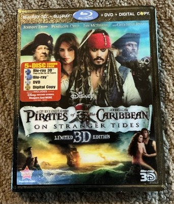 Pirates of the Caribbean On Stranger Tides 3D 5-Disc Set Blu-ray DVD ...