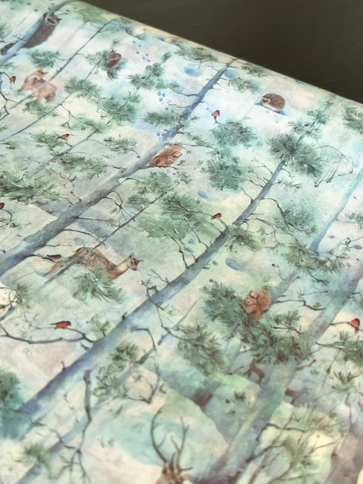 Hojas de papel de seda de diseño WINTER WOODLAND elige el tamaño y la cantidad del paquete Foto 3 de 4