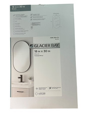 Glacier Bay AL-P30B 18x30 Oval Black Aluminum Framed Bathroom Mirror New