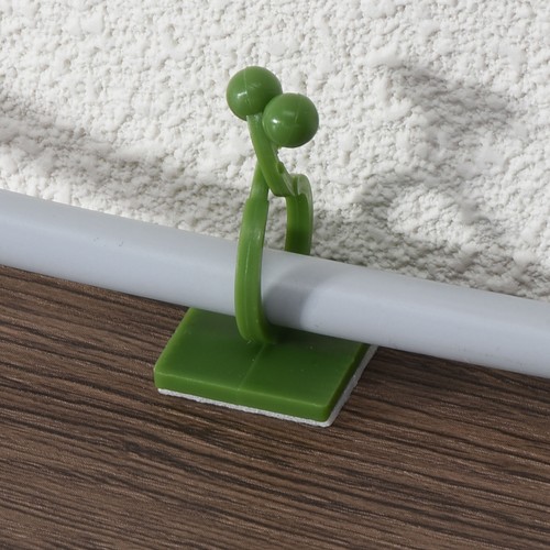 100pcs Plant Clips, Climbing Fixture Sticky Hook Self-Adhesive Clip, Green - Afbeelding 5 van 5