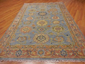 Turkish Oushak Rug, Modern Multicolored Handmade Bohemian Rug 6x9 Ft