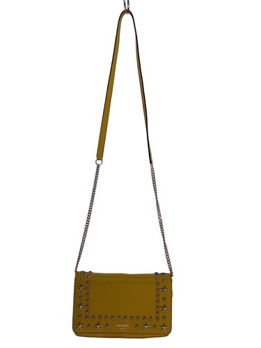 JIMMY CHOO PALACE Leather Shoulder Bag Yellow