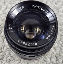 Vintage MOSLER PHOTOGUARD f = 35mm 1:2.8 Wide Angle Camera Lens Japan - Black