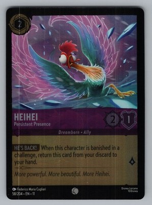 HEIHEI - PERSISTENT PRESENCE 58/204 LORCANA COLD FOIL NM 11p