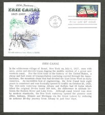 1325 Cover Craft Cachets FDC, 5-cent stamp - 150th Anniversary of the Erie Canal