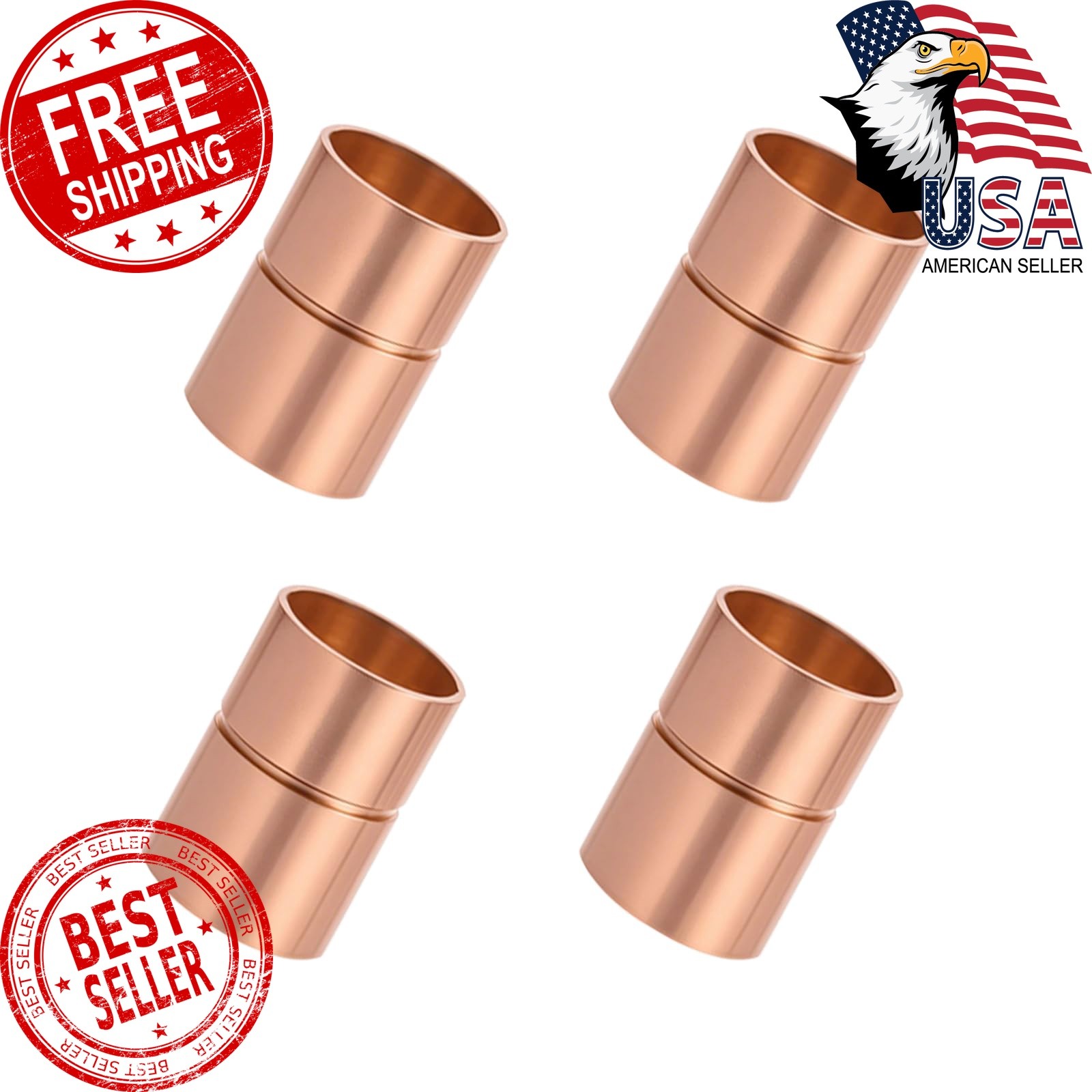 Hordolry Straight Copper Coupling Fittings, 5/8 Inch Copper Pipe Welding Join...