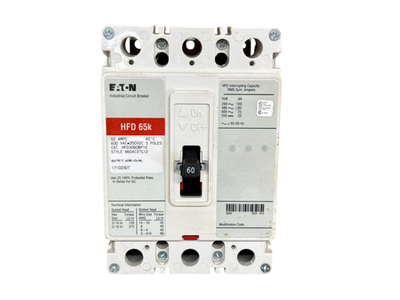 #ad EATON CUTLER HAMMER HFD3060BP10 60A 3 POLE 600V F FRAME 65KA CIRCUIT BREAKER NEW $359.79