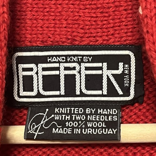 VTG BEREK Christmas Sweater Cardigan Vest Red Christmas Train Button Hand Knit - Picture 13 of 18