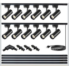 Image of Brightened Track Lighting Heads and Rails Kit, 20W 4000K Plug in LED Track Light