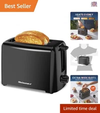 Cool Touch Toaster 2 Slice Wide Slots 6 Settings Bagels Waffles Snacks