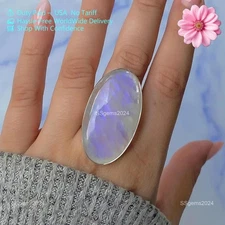 Moonstone Gemstone 925 Sterling Silver Handmade Ring Jewelry Beautiful Ring