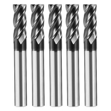 5pcs 1/8" Carbide Square End Mill Bits Set for Alloy Stees/Hardened Steels,Hr...