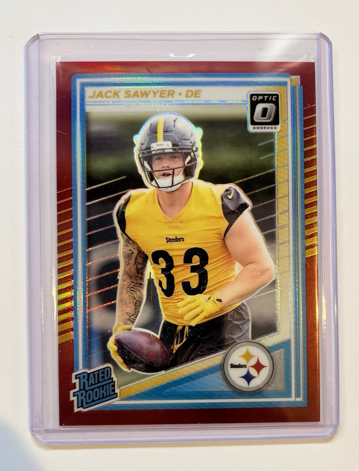 2025 Panini Donruss Optic Jack Sawyer True Red Rated Rookie Prizm /149 #220 SSP