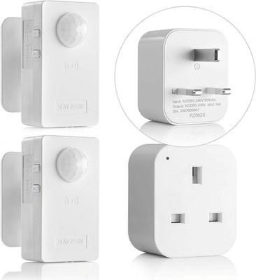 RAYZEEK Dual-Sensor Control Outlet - Bewegungs- & Lichterkennung, Auto On/Off 