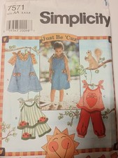 Simplicity Pattern 7571 Girls' Jumper or Top, Blouse, Shorts and Pants 3 6 S10