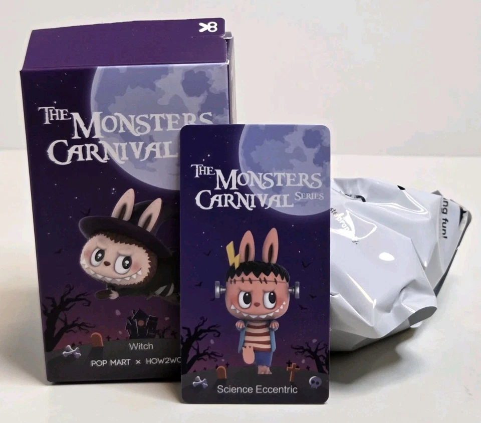 POP MART x HOW2WORK The Monsters Carnival Series SCIENCE ECCENTRIC 🎃 Figure NEW - Image 2 of 4