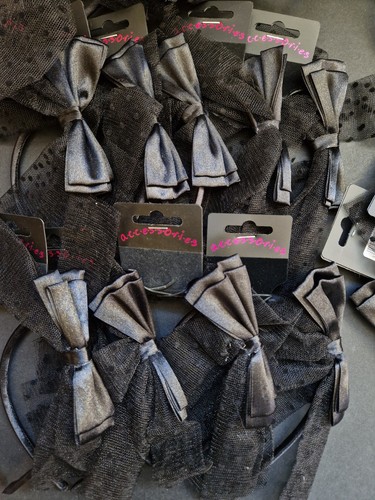 Headband Fascinators Black and Grey Bows with Lace - New With Tags Job Lot x 31 - Picture 10 of 15