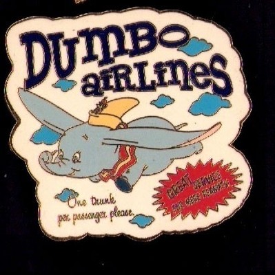 Disney Dumbo Airlines One Trunk Per Passenger Collectible 2 pin