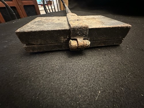 Antique Early 19th Century Hand Forged Fireplace Hearth Waffle Maker Iron - Picture 3 of 11
