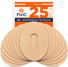 Fixic – Adhesive Patches for G6 – 25 Pack Premium Waterproof Adhesive Patches –