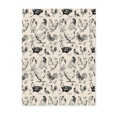 Cute Chicken Farm Animal Patterned Fleece Blanket Throw Soft Warm Cozy Gift