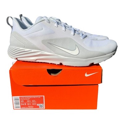 Nike Alpha Huarache 8 Pro Turf Size 13 Lacrosse Cleats White/Silver CZ6559-110