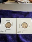 TWO (2) MERCURY DIMES 1943 D & 1943 S FINE CONDITION