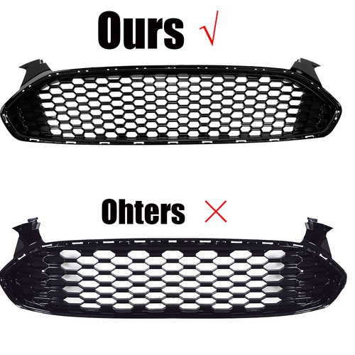 for 2013-16 Ford Fusion Gloss Black Front Bumper Honeycomb Mesh Grille Grill 3J* - Picture 3 of 14