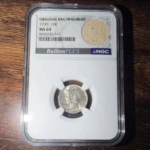 1939 Mercury Dime NGC MS 64 Silver 10C Philadelphia Original Bag Fragment