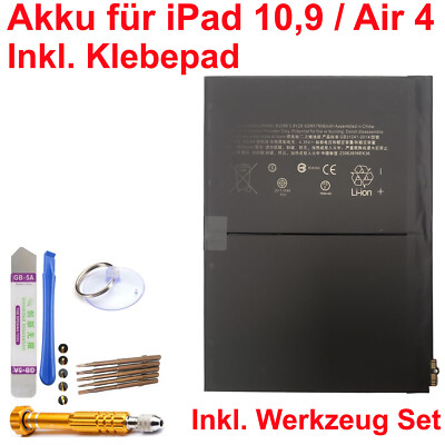 HX HIgh Capacity 7606mAh Akku für iPad 10.9 / Air 4 A2696 A2757 A2288 inkl. TOOL
