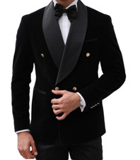 Luxury Handmade designer one piece Men's black tuxedo blazer / Jacket ,