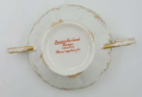Theodore Haviland Limoges Limoges France Bouillon Cup and Saucer Patent Applied - Picture 8 of 12