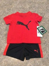 baby boy tee and short set puma multi color