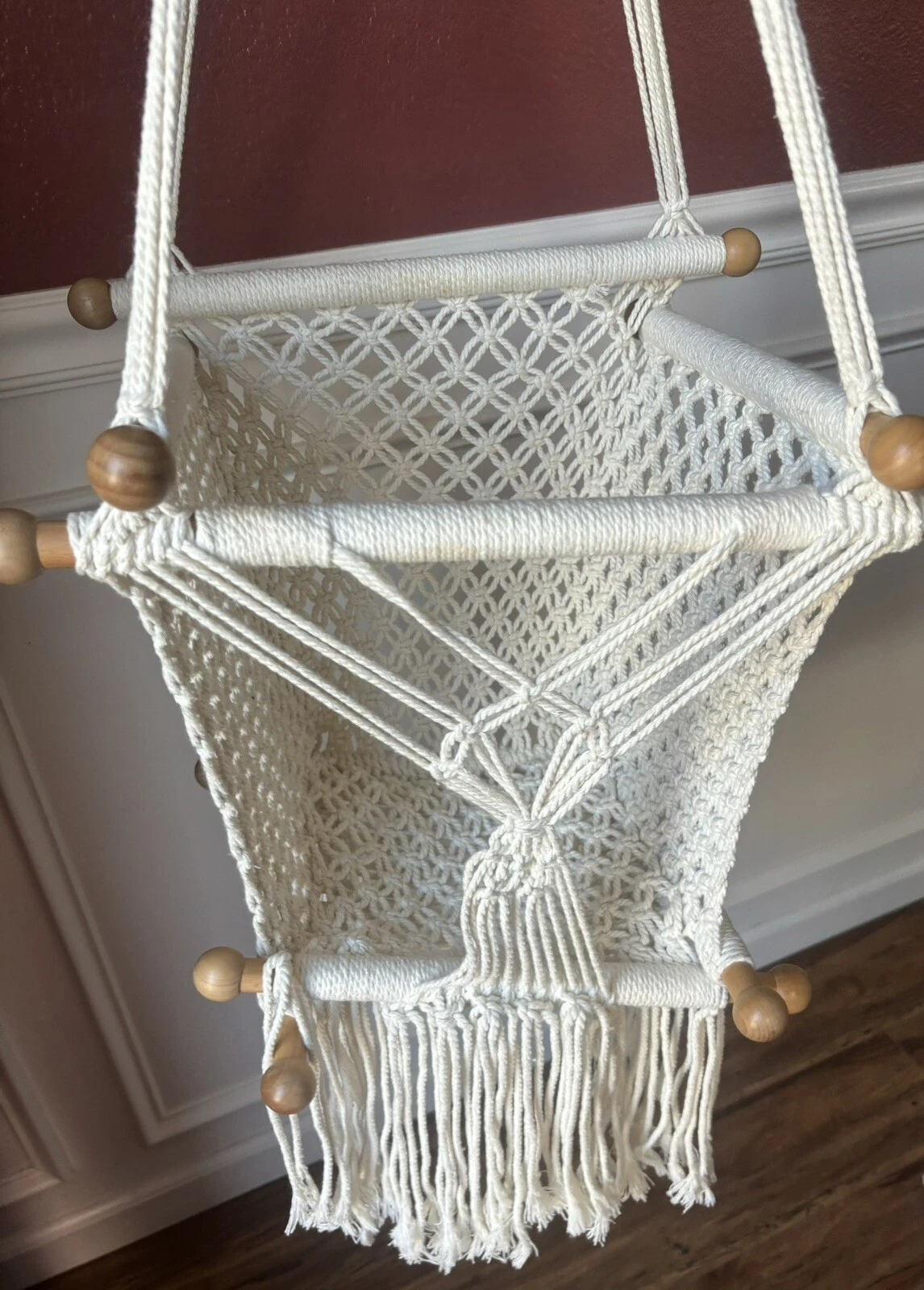 Boho Toddler/Baby Swing Hammock Rope Handmade Tassel Indoor/Outdoor Patio Porch!
